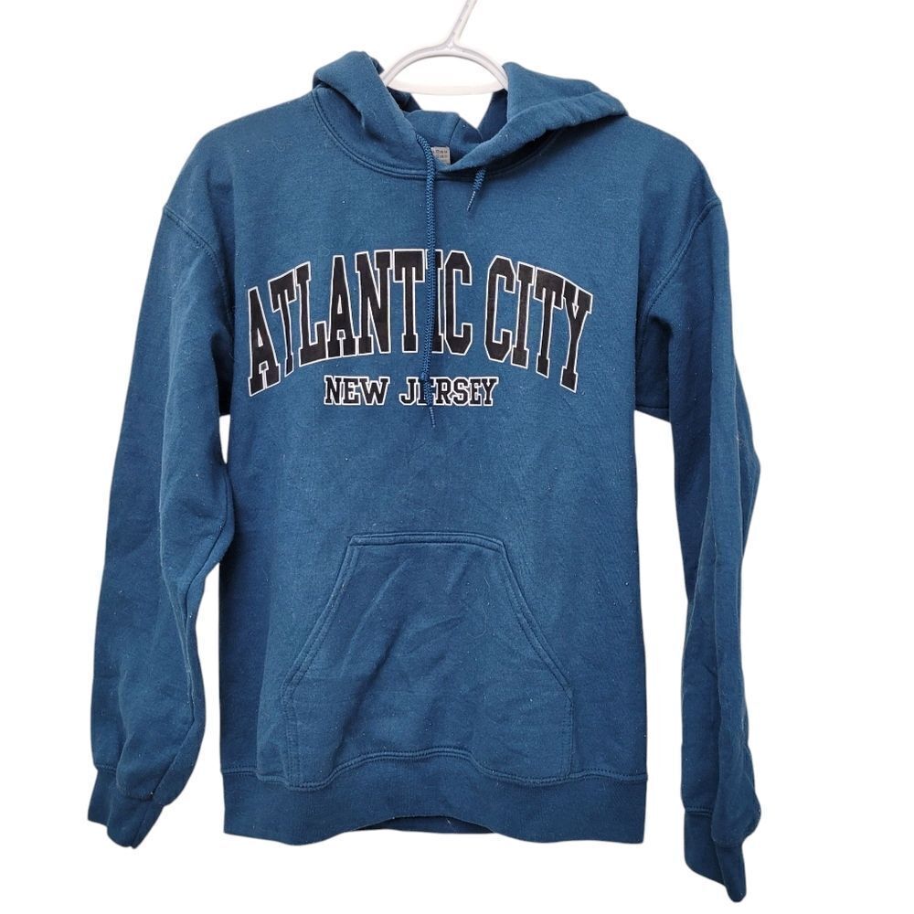 2/$20 Vintage Gildan Blue & Black Atlantic City Hoodies Top Size: Small